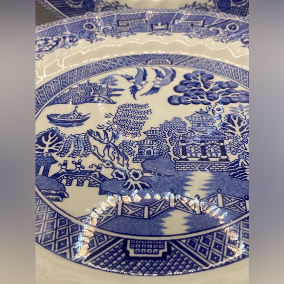 Set of 4 “Old Willow” MYOTT Staffordshire England 10" Dinner Plates - Picture 2 of 3